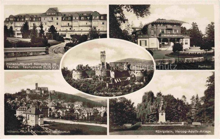Koenigstein  Taunus Taunusheim Kurhaus Ruine Koenigstein Panorama Herzog Adolfs
