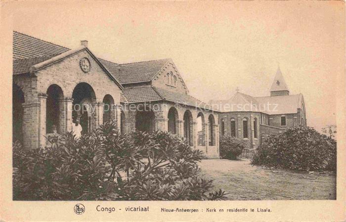 Congo Belge Belgisch KONGO vicariaat Kerk en residentie te Lisala
