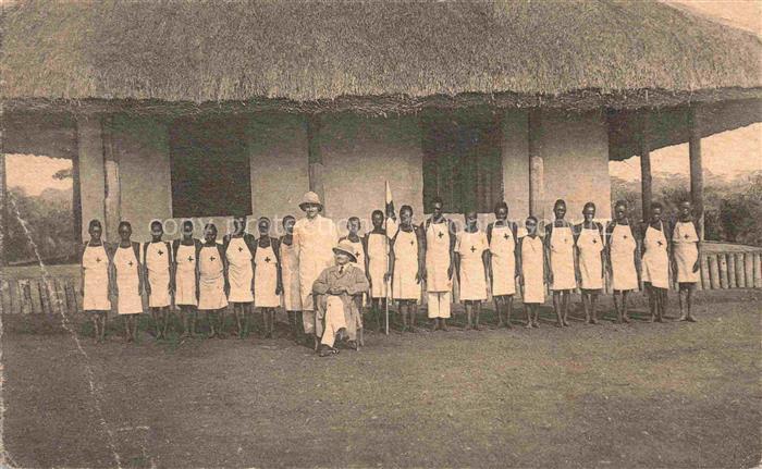 Pawa Congo Belge Belgisch KONGO School voor verplegers van het Roode Kruis te Pa