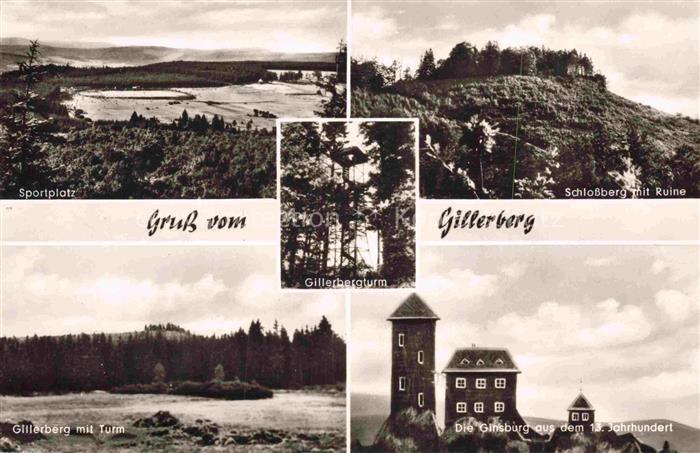 Hilchenbach Siegen-Wittgenstein NRW Sportplatz Gillerbergturm Schlossberg mit Ru