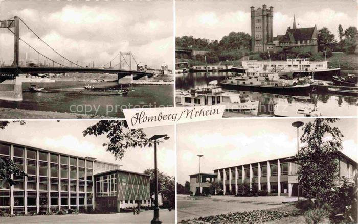 Homberg DUISBURG Niederrhein Rheinbruecke Kirche Stadthalle