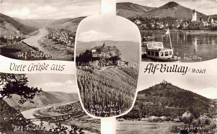 Alf Bullay Mosel Panorama Teilansichten Berghotel Marienburg Burg Arras