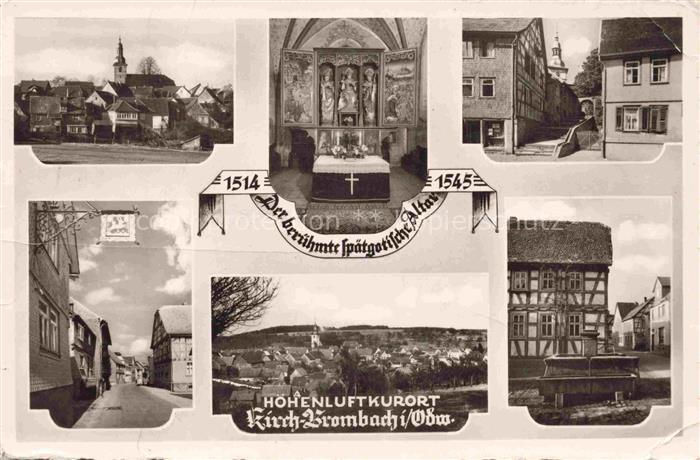 Kirch-Brombach Kirchbrombach Odenwald Hessen Kirche Inneres Altar Ortspartien Pa