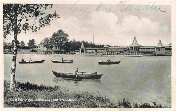 Bad Duerrheim BW mit Salinensee mit Strandbad