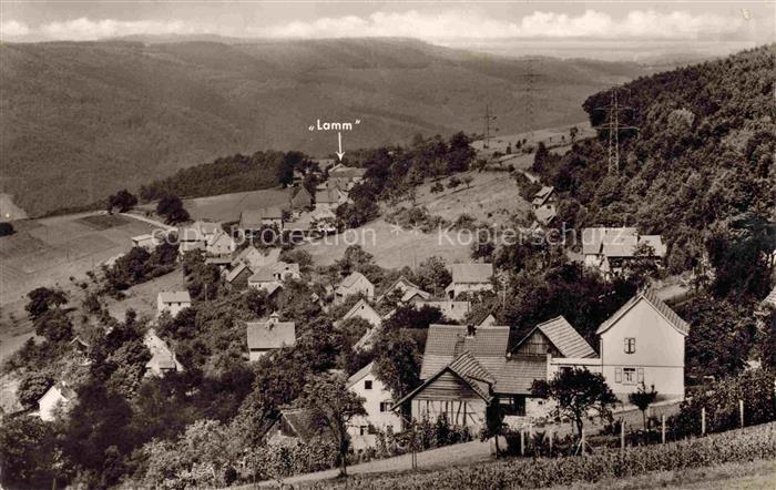 Kortelshuette Rothenberg Odenwald Panorama mit Gasthaus Zum Weissen Lamm