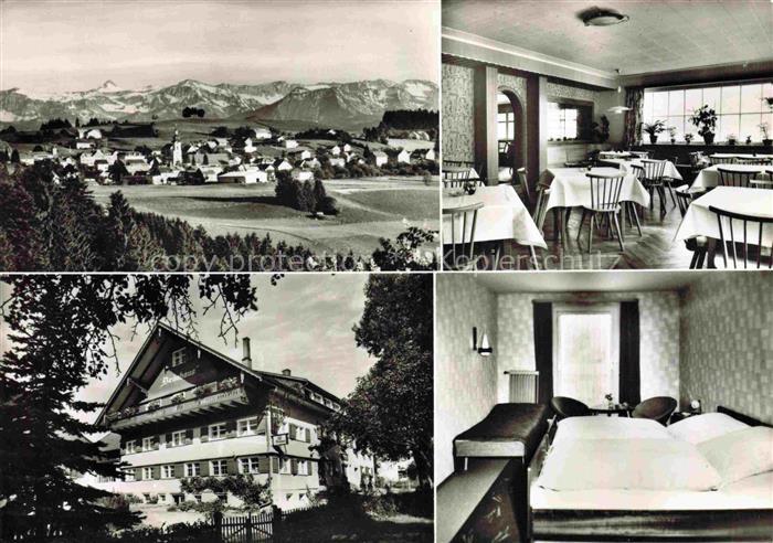 Scheidegg Allgaeu Bayern Gasthof Braeuhaus Gaststube Zimmer Panorama