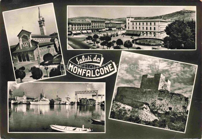 Monfalcone Gorizia Goerz IT Kirche Piazza Hafen Burg