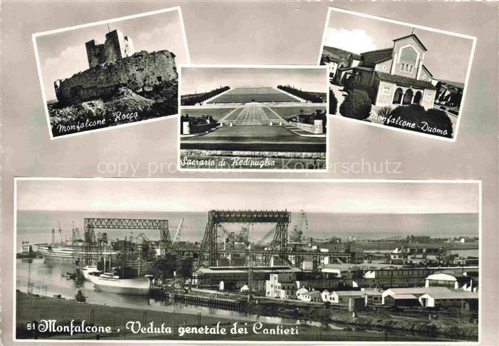 Monfalcone Gorizia Goerz IT Rocca Duomo Veduta generale dei Cantieri Sacrario di