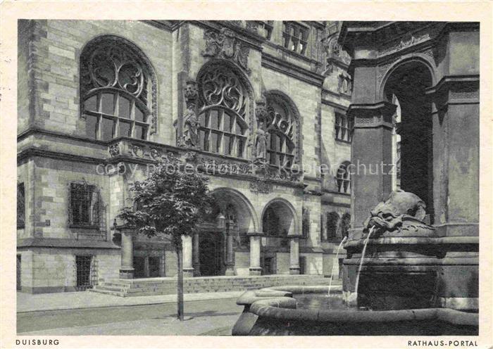 DUISBURG  Ruhrort Rathaus Portal Brunnen