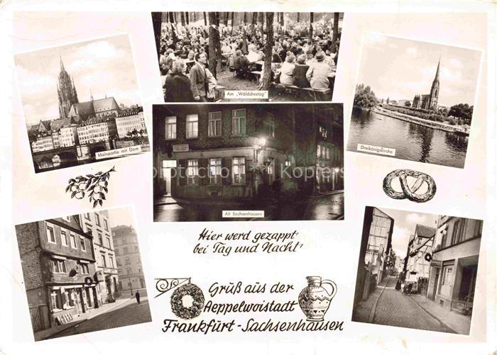 Sachsenhausen FRANKFURT AM MAIN Mainpartie mit Dom Am Waelchestag Alt Sachsenhau