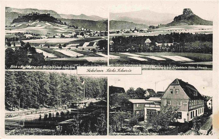 Schoena Bad Schandau Saechsische-Schweiz Kaiserkrone Zirkelstein Waldbad Braeunl