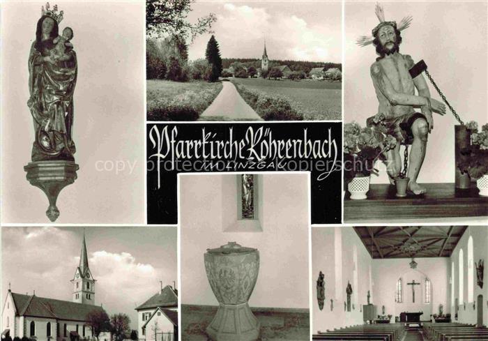 Roehrenbach Linzgau Heiligenberg BW Pfarrkirche Heiligenfiguren Taufstein Kirche