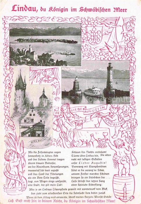 LINDAU  Bodensee Bayern Panorama Altes Rathaus Diebsturm Peterskirche Hafeneinfa