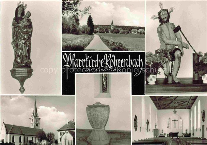Roehrenbach Linzgau Heiligenberg BW Heiligenfiguren Panorama Pfarrkirche Inneres