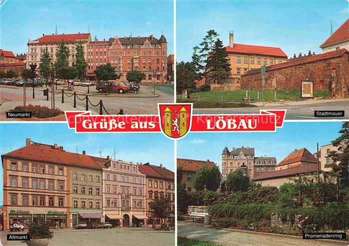 Loebau Sachsen Neumarkt Stadtmauer Altmarkt Promenadenring