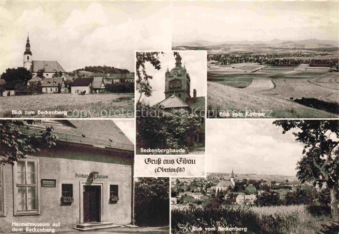 Eibau Goerlitz Sachsen Kirche Blick vom Kottmar Beckenbergbaude Heimatmuseum Pan