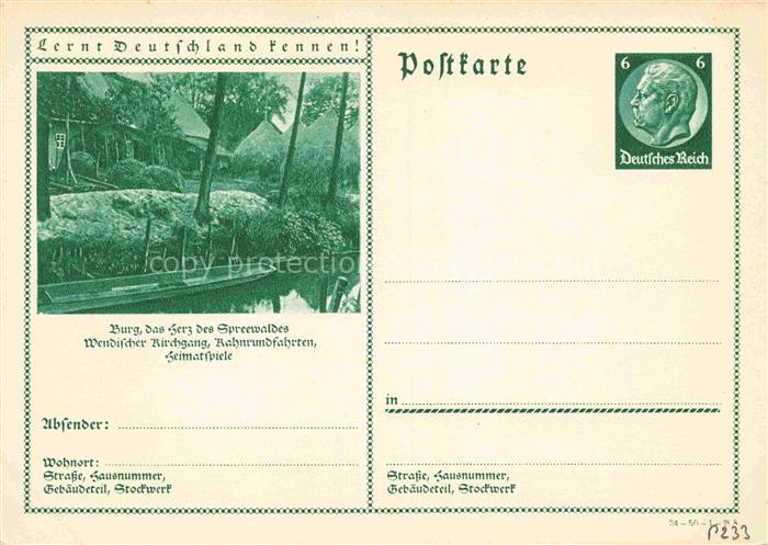 Burg Spreewald Brandenburg Wendischer Kirchgang Kahnrundfahrt Heimatspiele