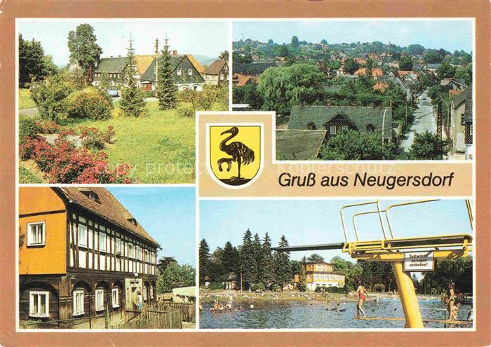 NEUGERSDORF  Sachsen Karl Liebknecht Strasse Teilansicht Umgebindehaus Freibad