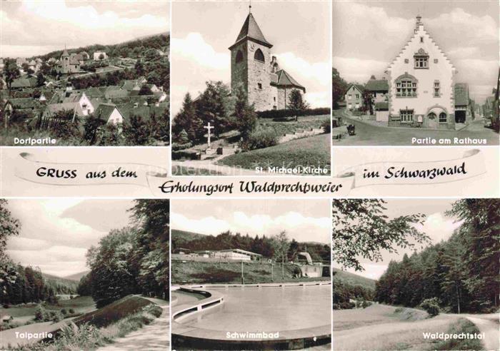 Waldprechtsweier Malsch Karlsruhe BW Dorfpartie St Michael Kirche Rathaus Talpar