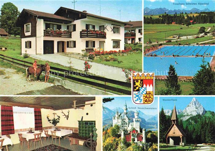 Trauchgau Gaestehaus Ferienhaus Freibad Schloss Neuschwanstein Wankerfleck Kapel