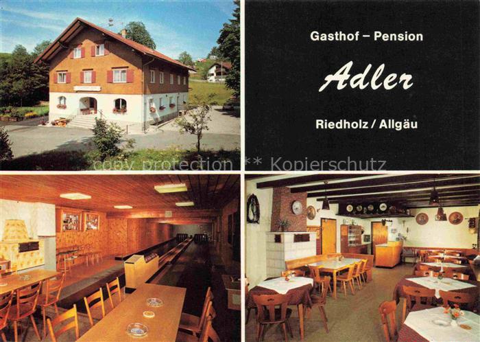 Riedholz Allgaeu Maierhoefen Lindau Bayern Gasthof Pension Adler Gastraum Kegelb