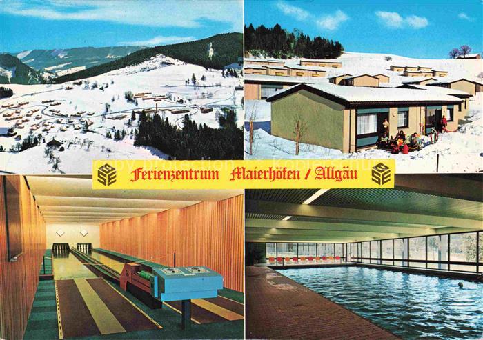 Maierhoefen Allgaeu LINDAU Bayern Ferienzentrum im Winter Hallenbad Kegelbahn Bu