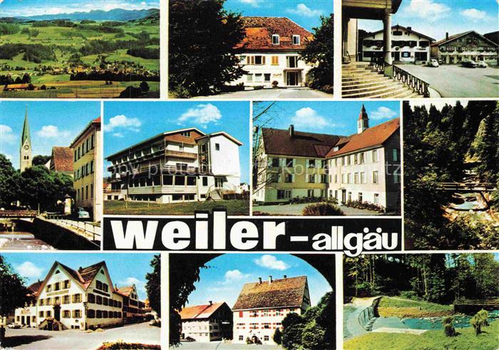 Weiler Allgaeu Panorama Luftaufnahme Ortsmotive Kirche Zentrum Waldpartie