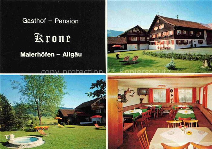 Maierhoefen Allgaeu LINDAU Bayern Gasthof Pension Krone Gastraum Garten