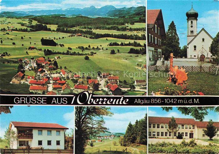 Oberreute Lindau Bayern Luftaufnahme Ortsansichten Kirche Gasthof Pension Alpenb