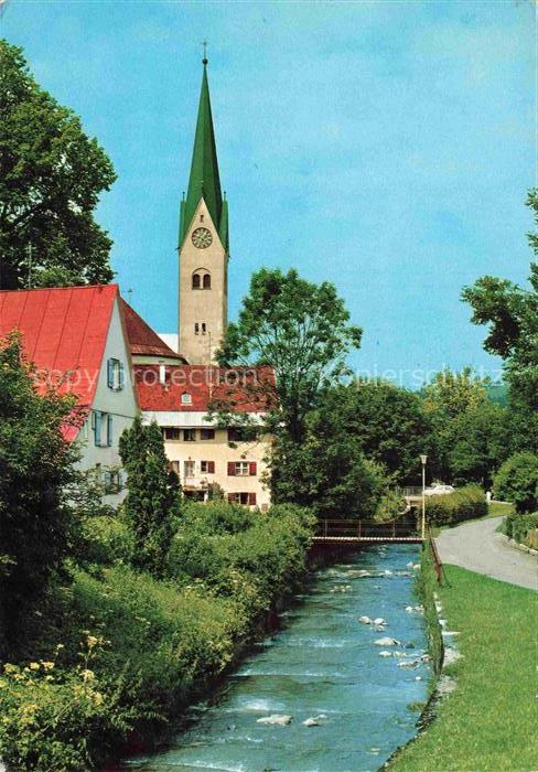 Weiler Allgaeu Katholische Pfarrkirche St. Blasius mit Hausbach