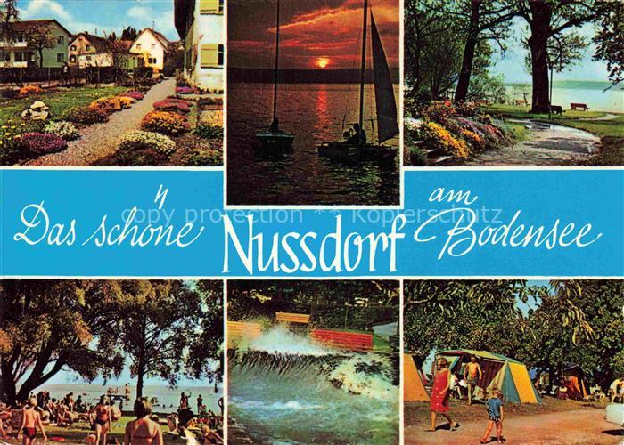 Nussdorf Bodensee ueberlingen BW Teilansichten Badestrand Uferpromenade Campingp