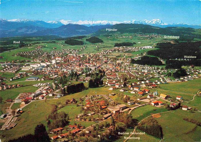 Nadenberg Allgaeu Lindenberg Bayern Panorama mit Berliner Feriendorf Waldsee Sch