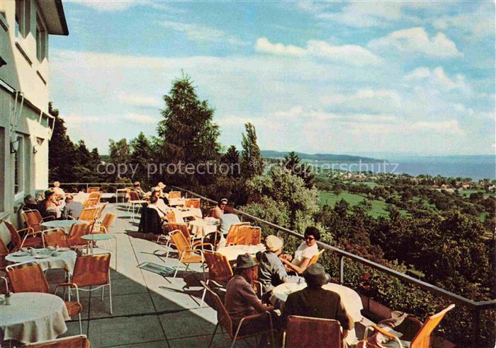 ueberlingen Bodensee BW Parkhotel St. Leonhard Restaurant Terrasse mit Bodensee