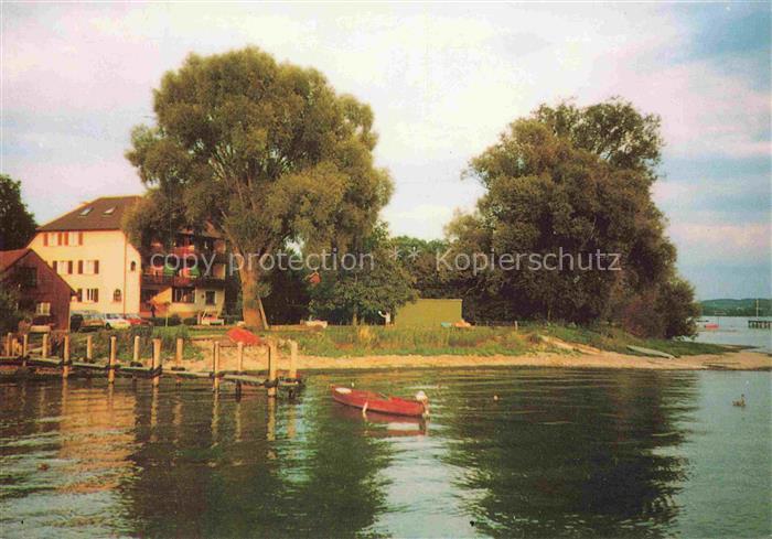 Nussdorf Bodensee ueberlingen BW Pension Ritsche Bootssteg Ansicht vom See aus