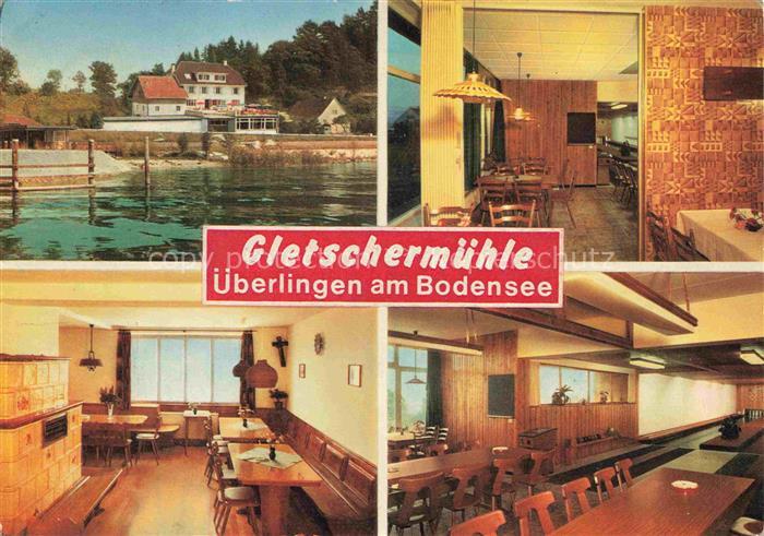 ueberlingen Bodensee BW Café Gasthof Gletschermuehle Gastraum Kegelbahn Ansicht