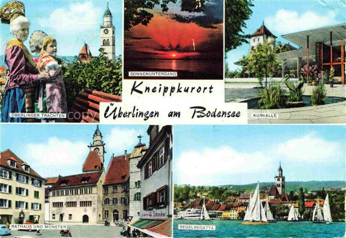 ueberlingen Bodensee BW Trachten Sonnenuntergang Kurhalle Rathaus Muenster Segel