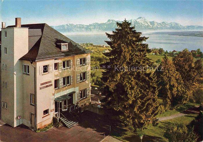 ueberlingen Bodensee BW Parkhotel St. Leonhard Blick gegen Saentisgruppe