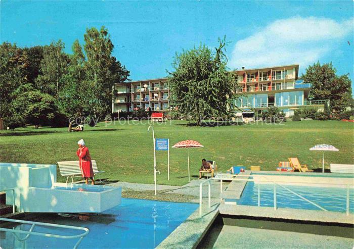 ueberlingen Bodensee BW Buchinger-Klinik Sanatorium Swimming Pool Parkanlagen