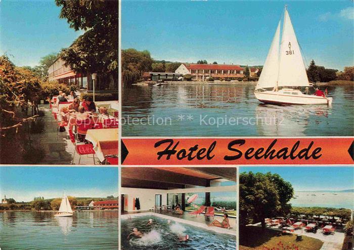 Maurach Birnau Bodenseekreis BW Hotel Seehalde Terrasse Hallenbad Segelboot