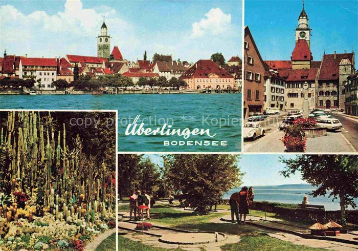 ueberlingen Bodensee BW Ansicht vom See aus Motiv Altstadt Kirche Kurpark Minigo