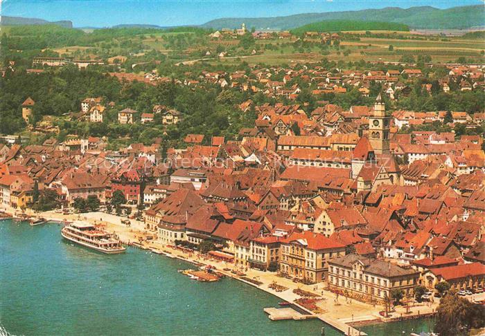 ueberlingen Bodensee BW Panorama im Hintergrund der Ort Aufkirch
