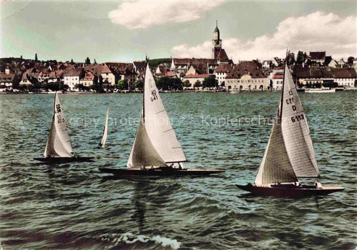 ueberlingen Bodensee BW Ansicht vom See aus Segelregatta