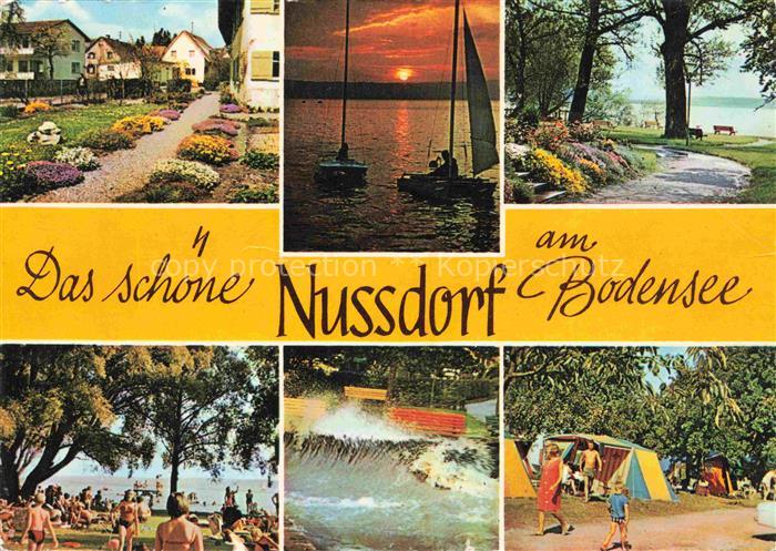 Nussdorf Bodensee ueberlingen BW Teilansichten Sonnenuntergang Uferpromenade Cam