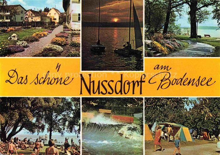 Nussdorf Bodensee ueberlingen BW Teilansichten Badestrand Campingplatz Sonnenunt