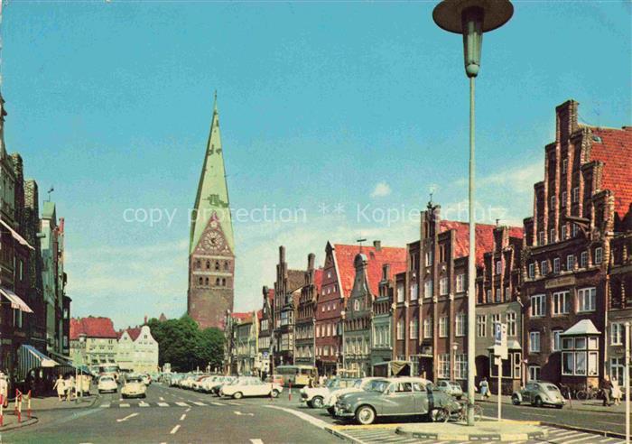 LueNEBURG  CITY Am Sande Stadtzentrum Giebelhaeuser Kirche