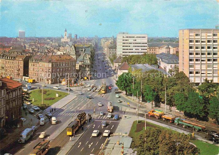 KARLSRUHE Baden Blick auf die Kaiserstrasse und Technische Hochschule