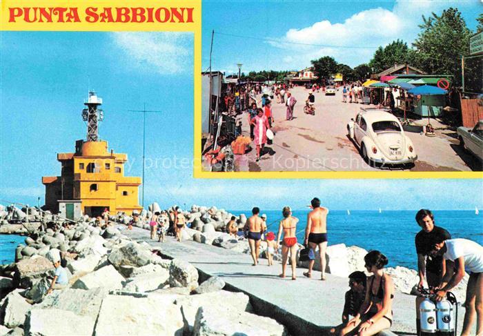 Punta Sabbioni Venezia IT Leuchtturm Promenade Campingplatz