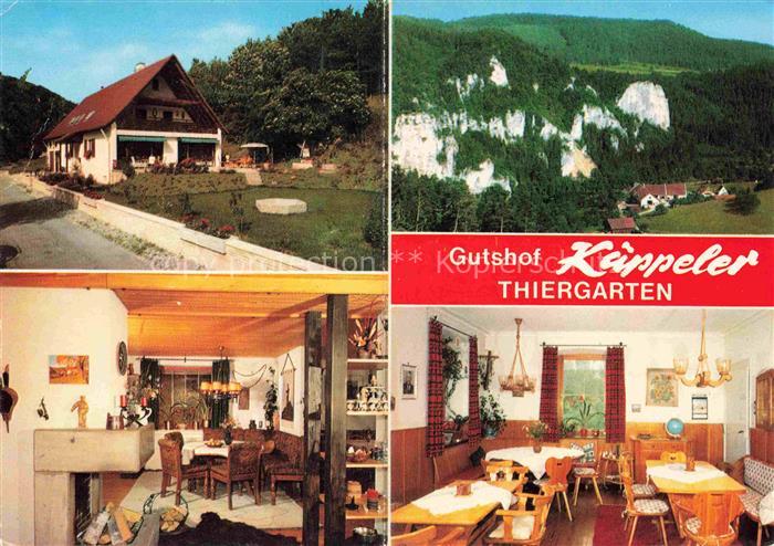 Thiergarten Beuron Gutshof Kaeppeler Gastraum Kaminzimmer Landschaftspanorama Fe