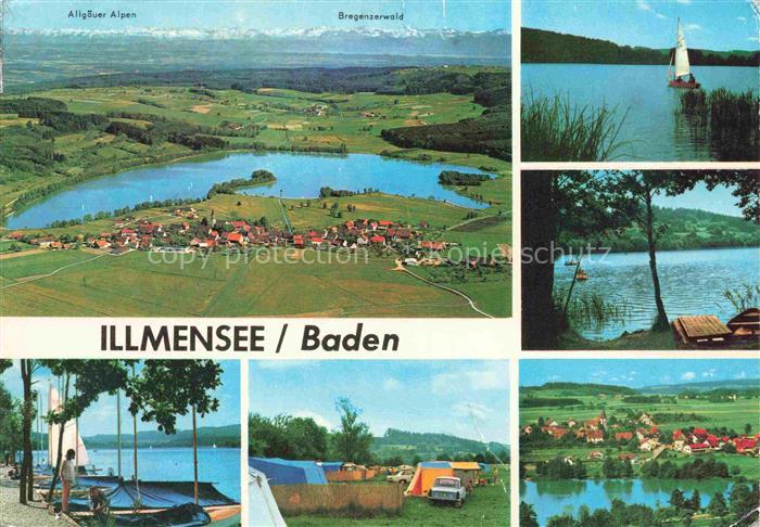 Illmensee Luftaufnahme Uferpartien am See Campingplatz