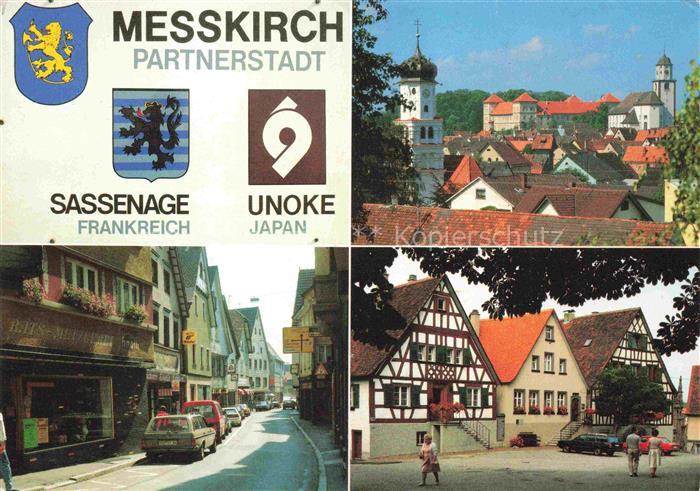 Messkirch Motive Stadtzentrum Altstadt Fachwerkhaeuser Kirche Schloss